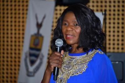 Thuli Madonsela speaking at a Wits Alumni networking event on 23 May 2017